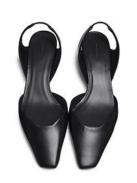 Akila 40MM Leather Kitten-Heel Slingback Pumps