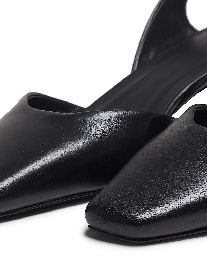 Akila 40MM Leather Kitten-Heel Slingback Pumps