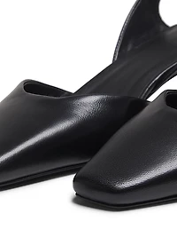 Akila 40MM Leather Kitten-Heel Slingback Pumps