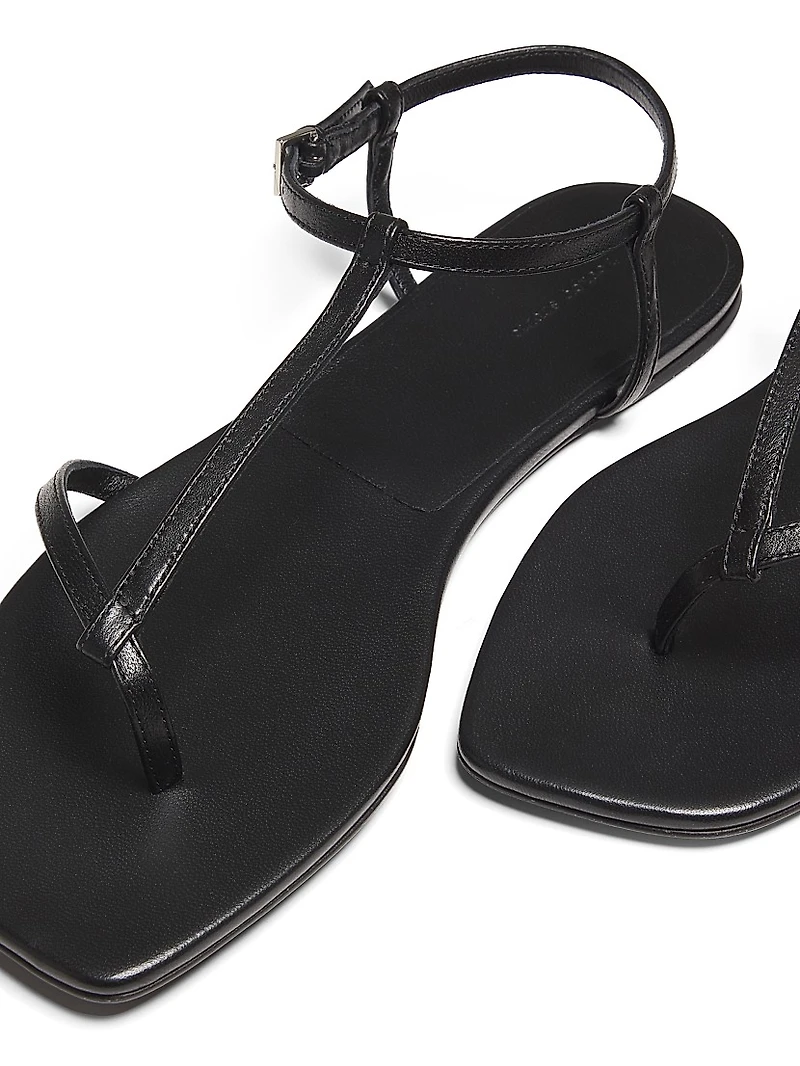 Amaru Leather T-Strap Sandals