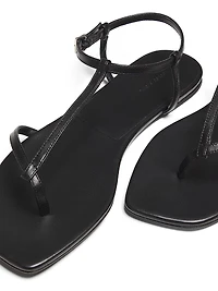 Amaru Leather T-Strap Sandals