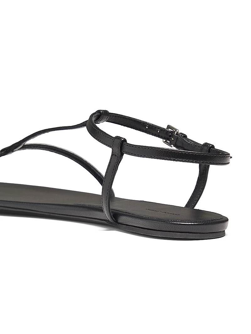 Amaru Leather T-Strap Sandals