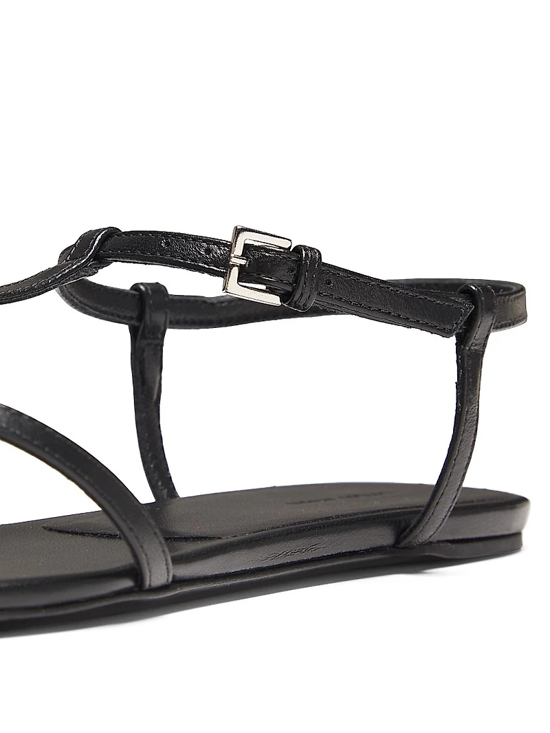 Amaru Leather T-Strap Sandals