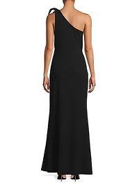Crêpe Knit One-Shoulder Mermaid Gown