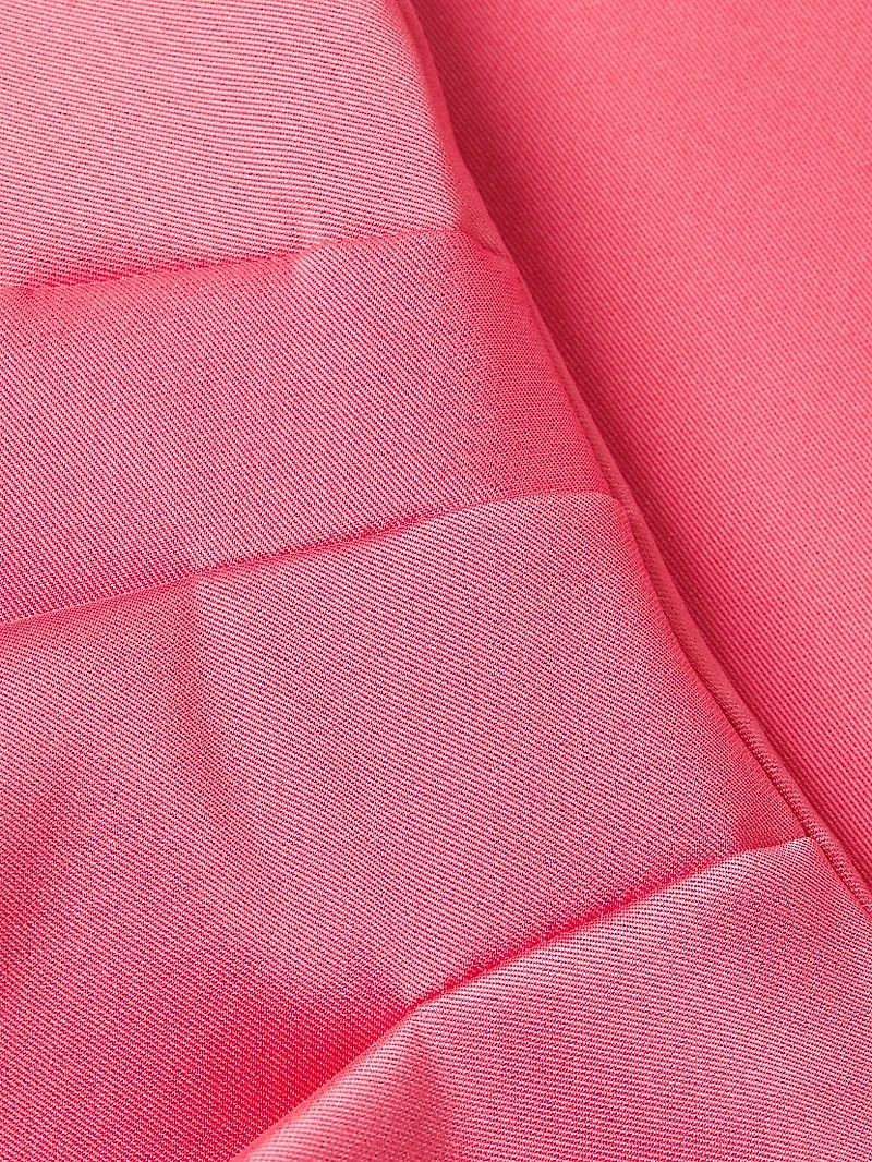 Ruched Stretch Mikado Midi-Dress