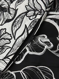 Floral Embroidered Organza Midi-Dress