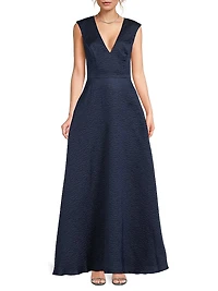 Jacquard Sleeveless A-Line Gown