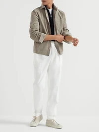 Cotton English Rib Sweater with Half Zip