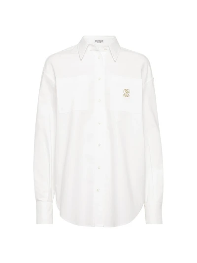 Cotton Oxford Shirt with Logo