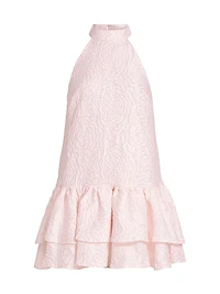 Deanna Jacquard Halter Minidress