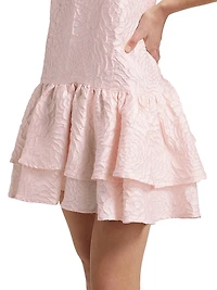 Deanna Jacquard Halter Minidress