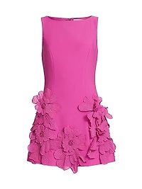 Janelle Floral Appliqué Minidress