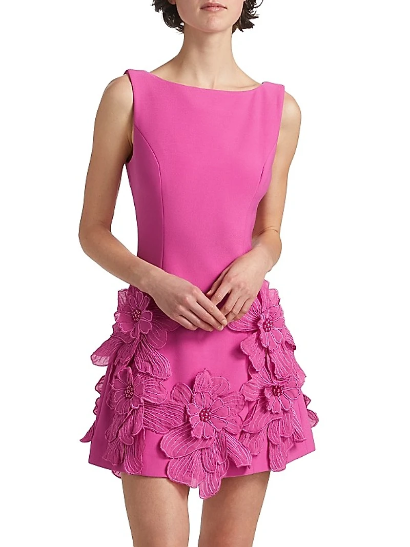 Janelle Floral Appliqué Minidress