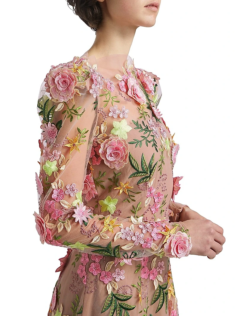 Aella Floral Appliqué Minidress