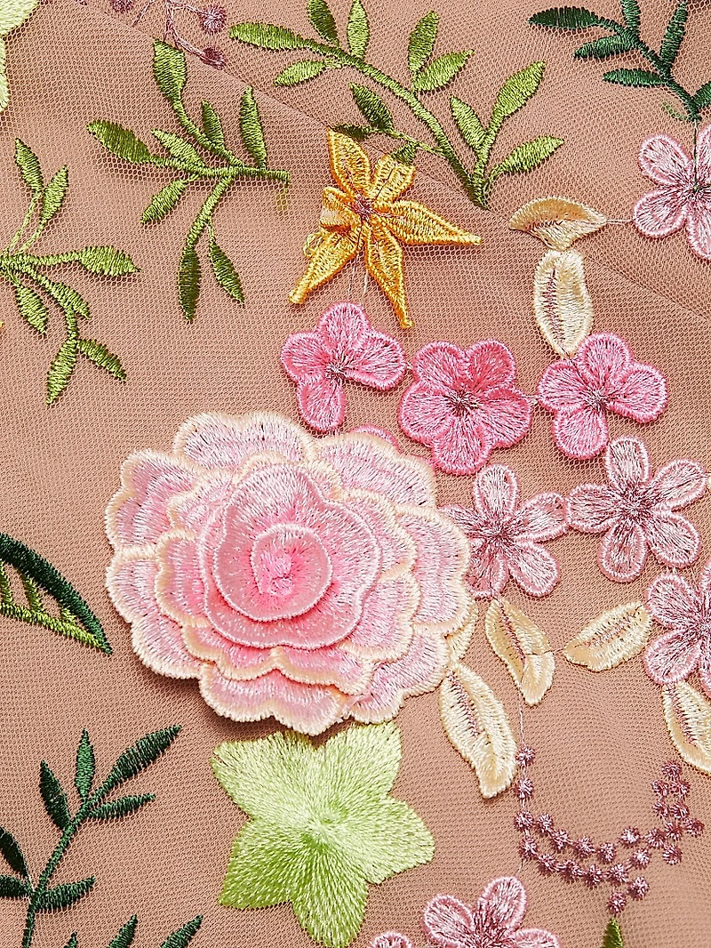 Aella Floral Appliqué Minidress