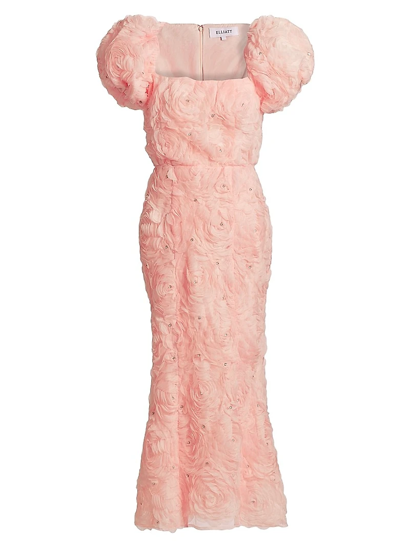 Rosella Floral Cluster Midi-Dress