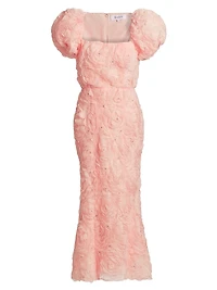 Rosella Floral Cluster Midi-Dress