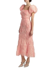 Rosella Floral Cluster Midi-Dress