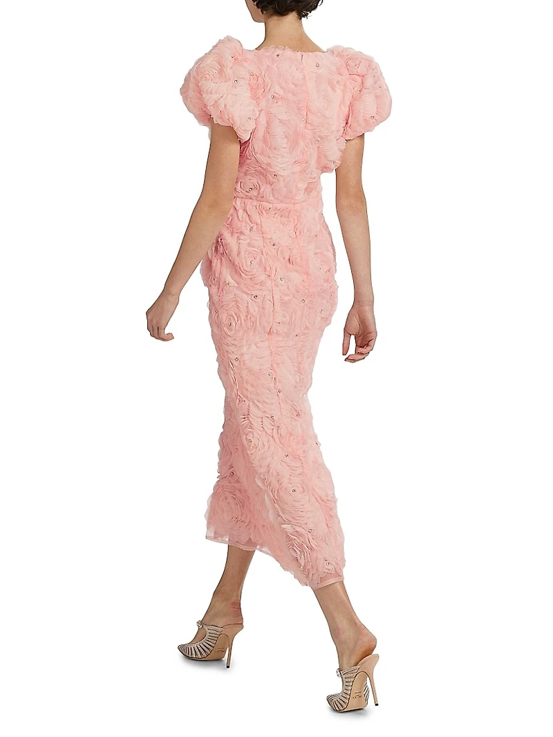 Rosella Floral Cluster Midi-Dress