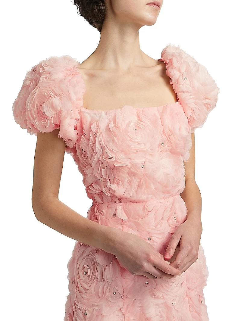 Rosella Floral Cluster Midi-Dress