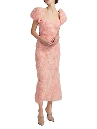 Rosella Floral Cluster Midi-Dress