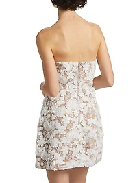 Vonni Floral Lace Strapless Minidress