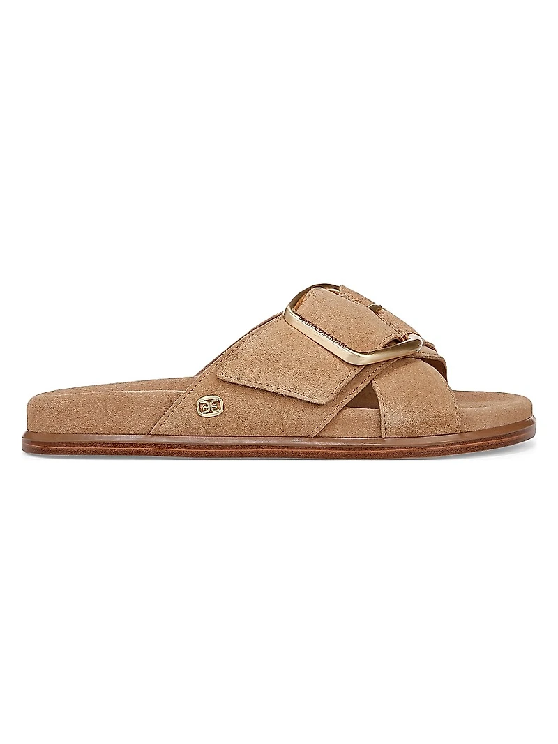 Darla Suede Crisscross Slide Sandals