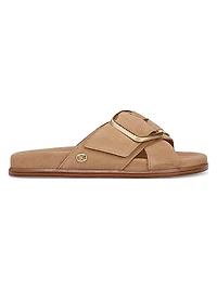 Darla Suede Crisscross Slide Sandals