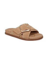 Darla Suede Crisscross Slide Sandals