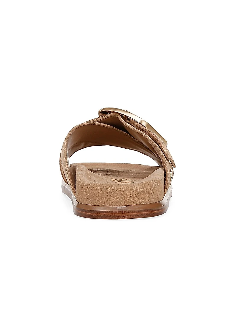 Darla Suede Crisscross Slide Sandals