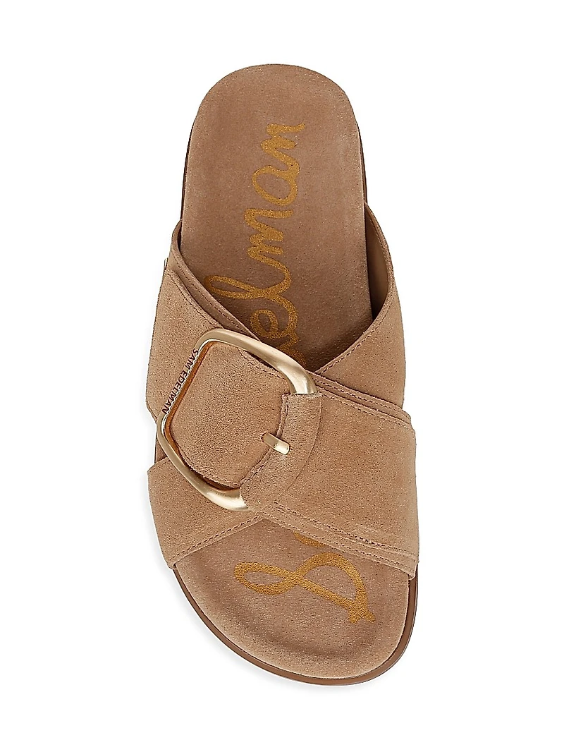 Darla Suede Crisscross Slide Sandals