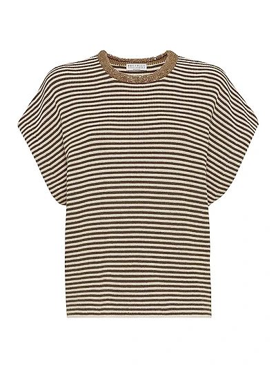 Striped Cotton Knit T-Shirt