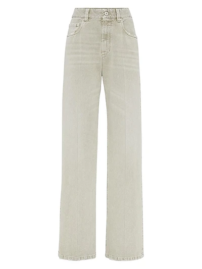 Dyed Denim Contemporary Loose Trousers