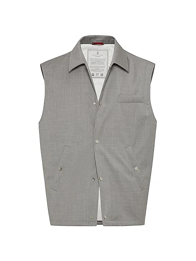 Vest with Thermore Padding and Shirt Style Collar