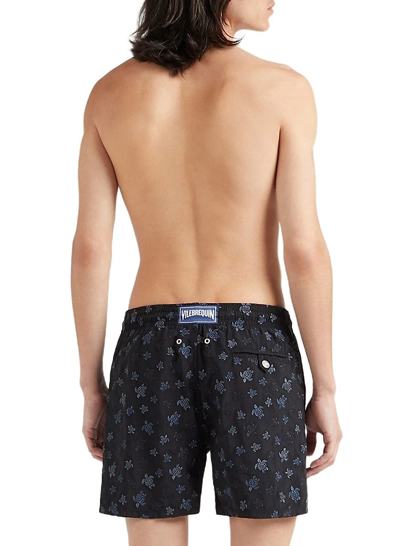 Embroidered Ronde des Tortues Swim Trunks