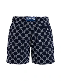 Embroidered Turtles Monogram Swim Trunks
