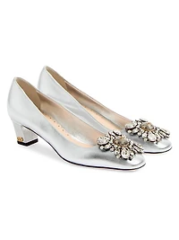 Preshoes 45MM Crystals Laminated Nappa Pumps