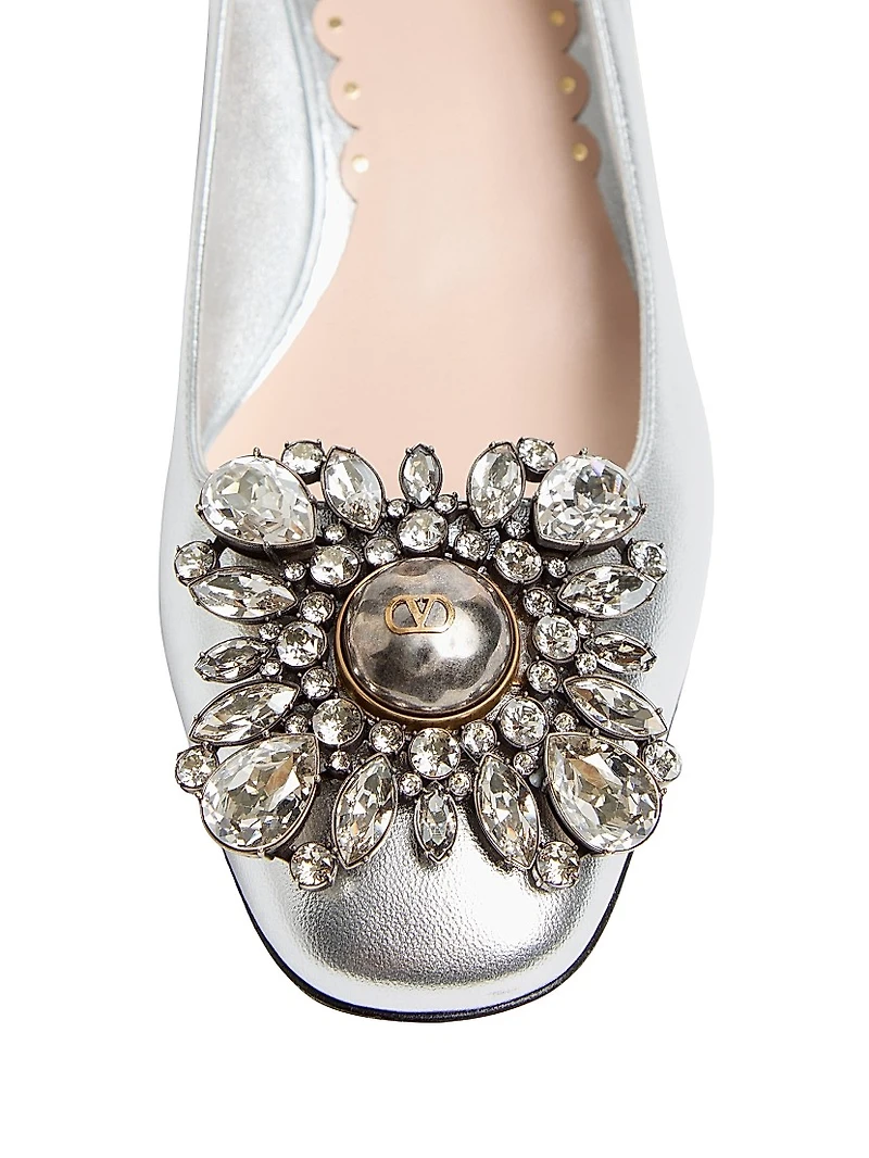 Preshoes 45MM Crystals Laminated Nappa Pumps