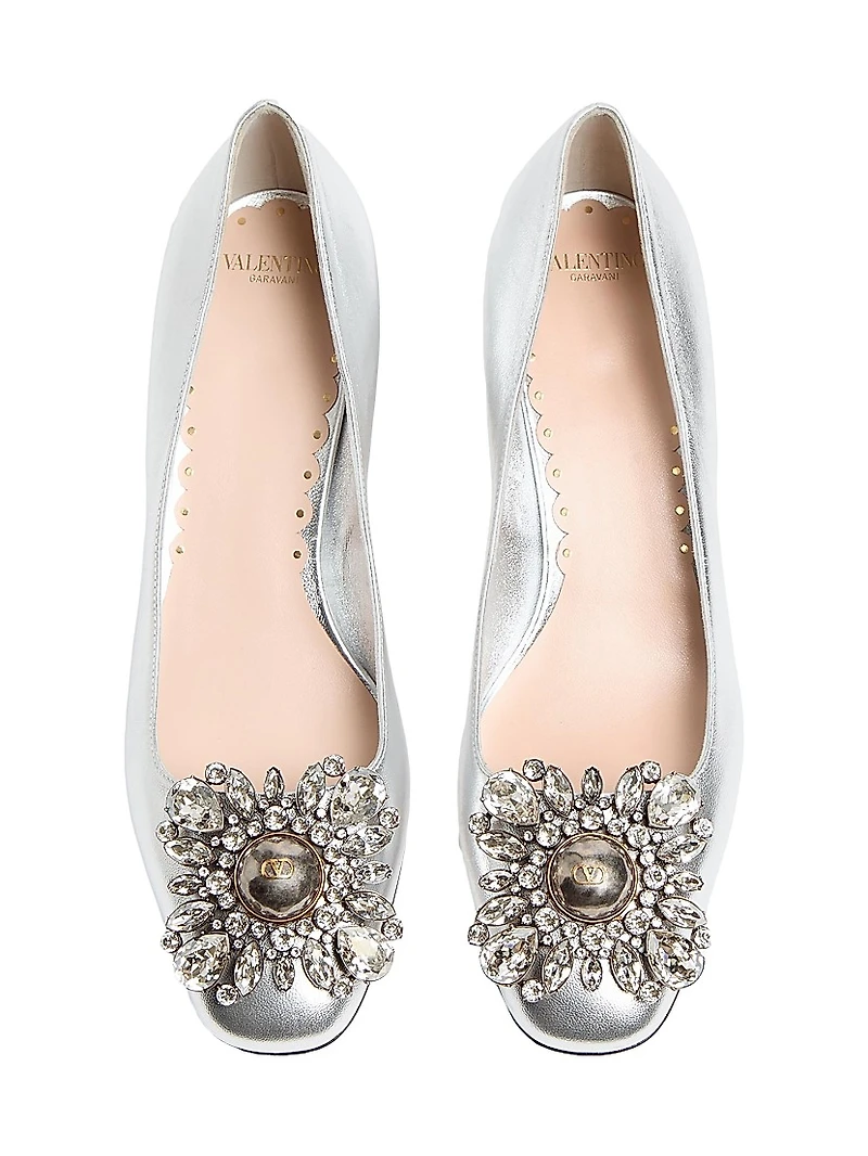 Preshoes 45MM Crystals Laminated Nappa Pumps