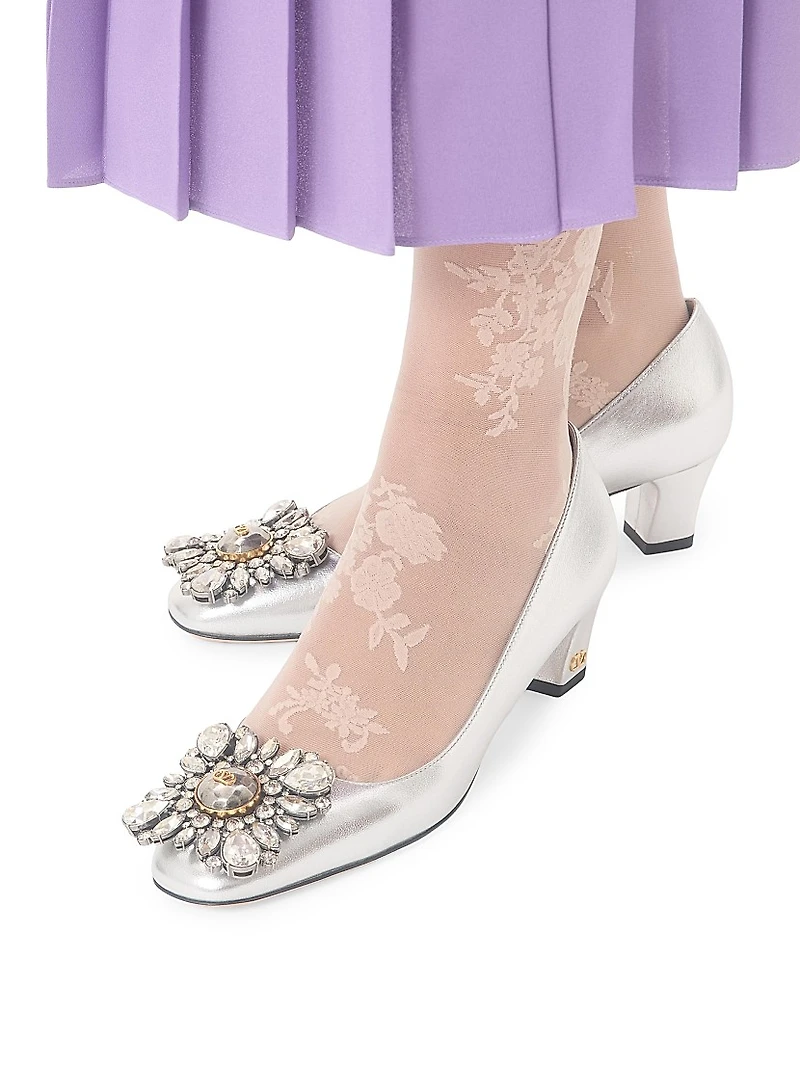 Preshoes 45MM Crystals Laminated Nappa Pumps