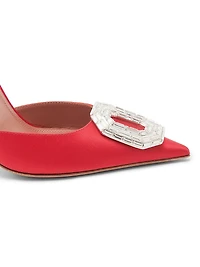 Camelia105MM Crystal-Embellished Silk Slingback Pumps