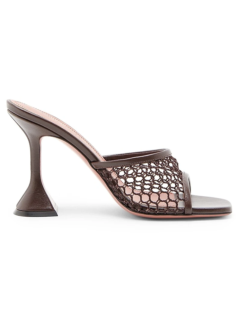 Lupita 95MM Mesh & Leather Mules