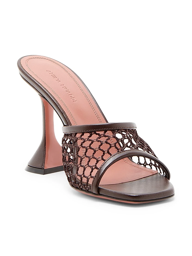 Lupita 95MM Mesh & Leather Mules