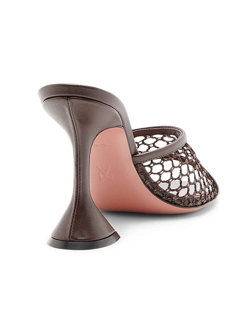 Lupita 95MM Mesh & Leather Mules