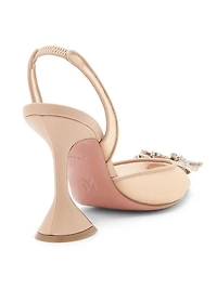 Begum 90MM Crystal-Embellished Mesh Slingback Pumps