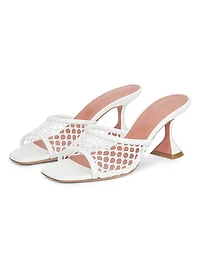 Lupita 70MM Mesh & Leather Mules