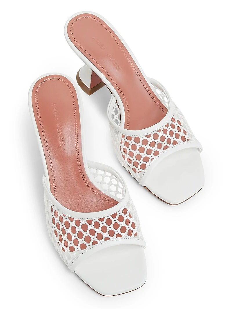 Lupita 70MM Mesh & Leather Mules