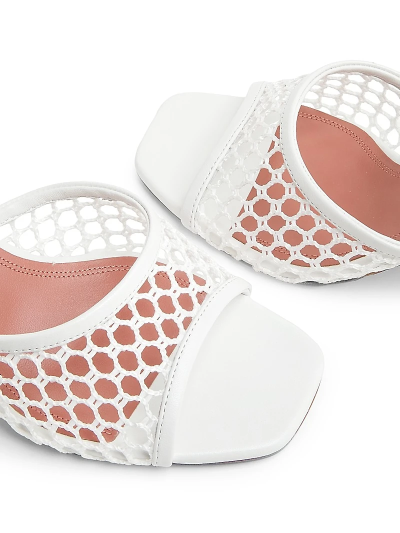 Lupita 70MM Mesh & Leather Mules