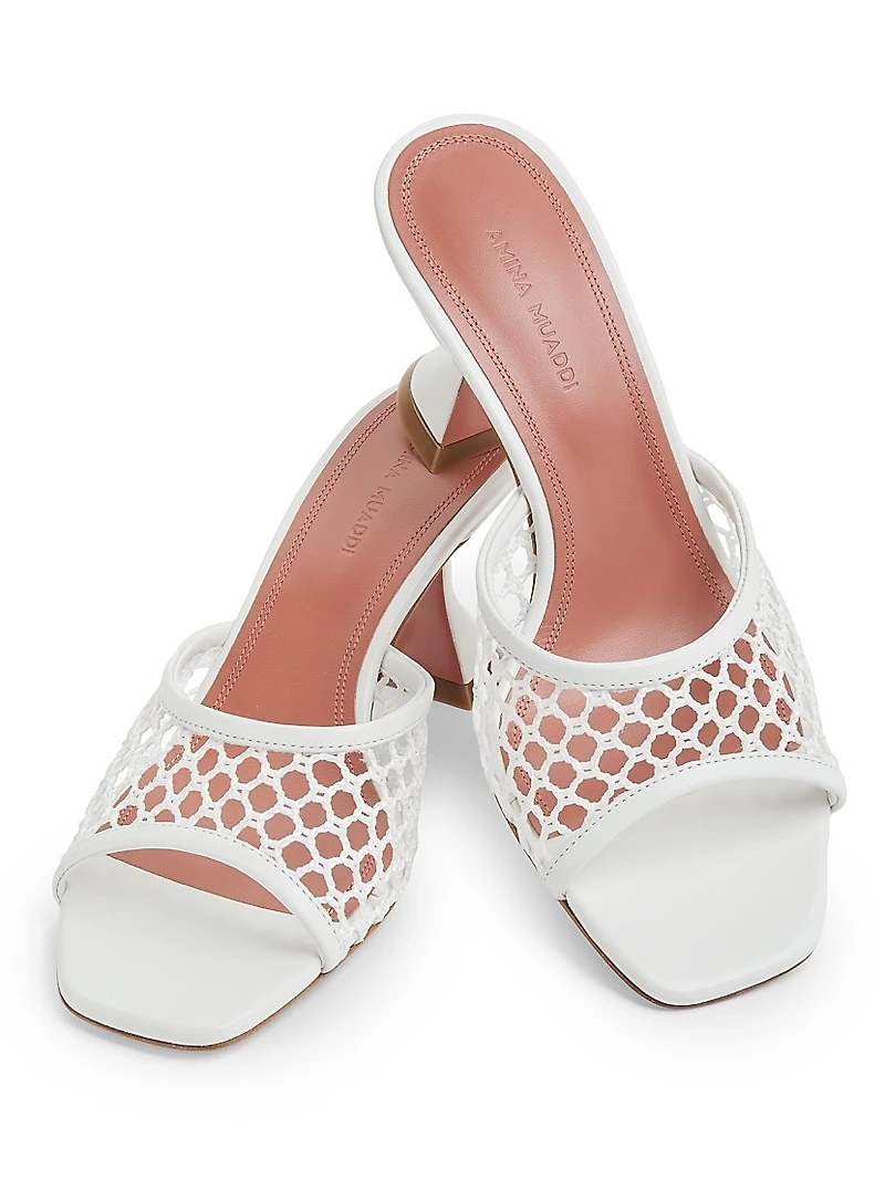 Lupita 70MM Mesh & Leather Mules