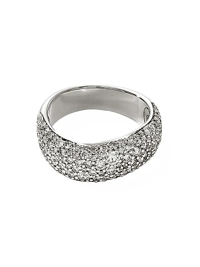 Surf Sterling Silver & 1.92 TCW Diamond Wavy Ring